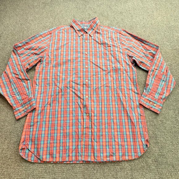 Southern Tide Shirt Mens Large Classic Fit Blue Plaid‎ Button-Down Dress Preppy - Picture 1 of 12